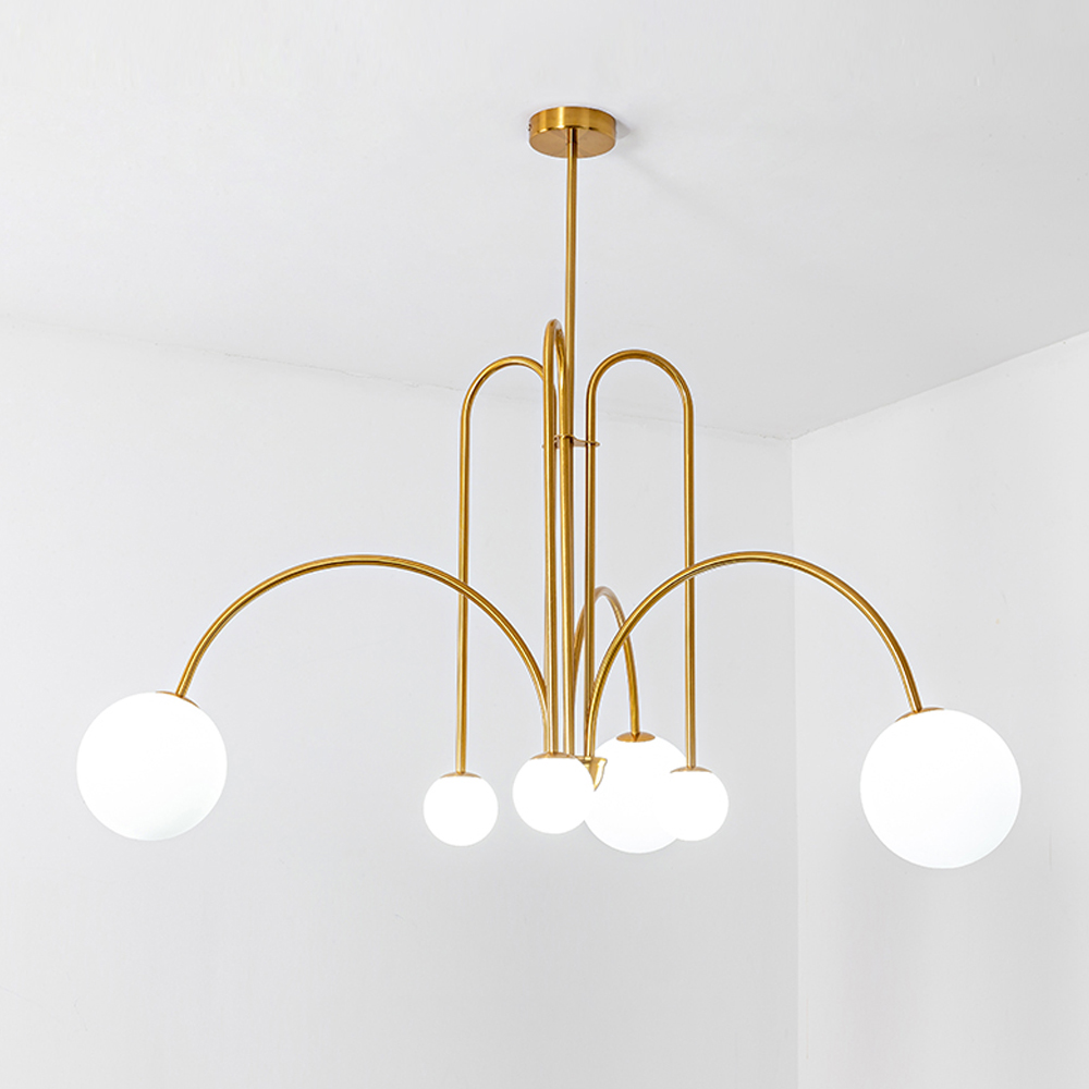 French Art Deco Pendant Lights Minimalist Living Room Glass Chandelier