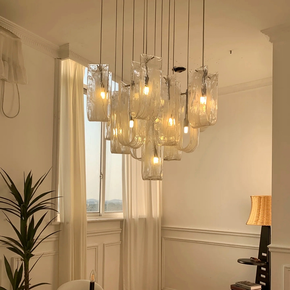 French Mist Glass Chandelier For Living Room And Bedroom