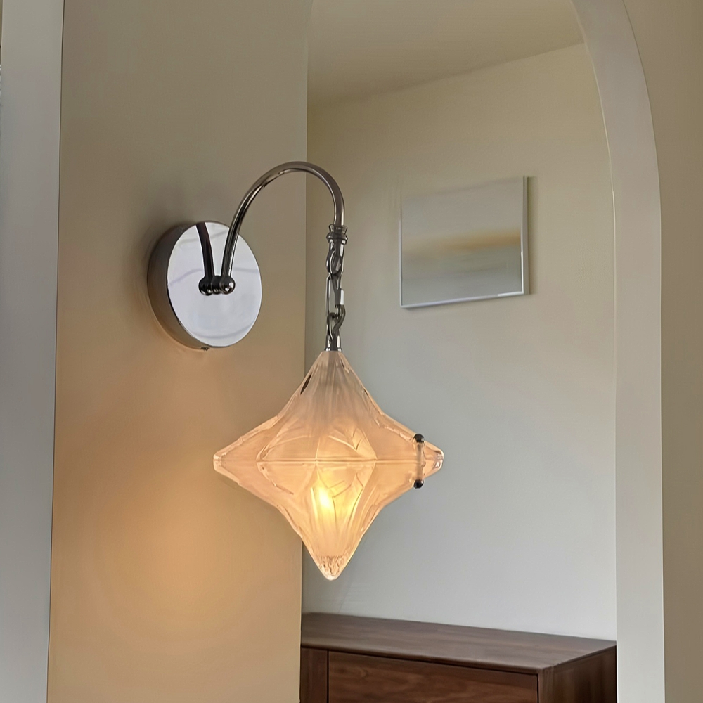 French Bauhaus Star Glass Wall Lamp Modern Minimalist Decor Lighting