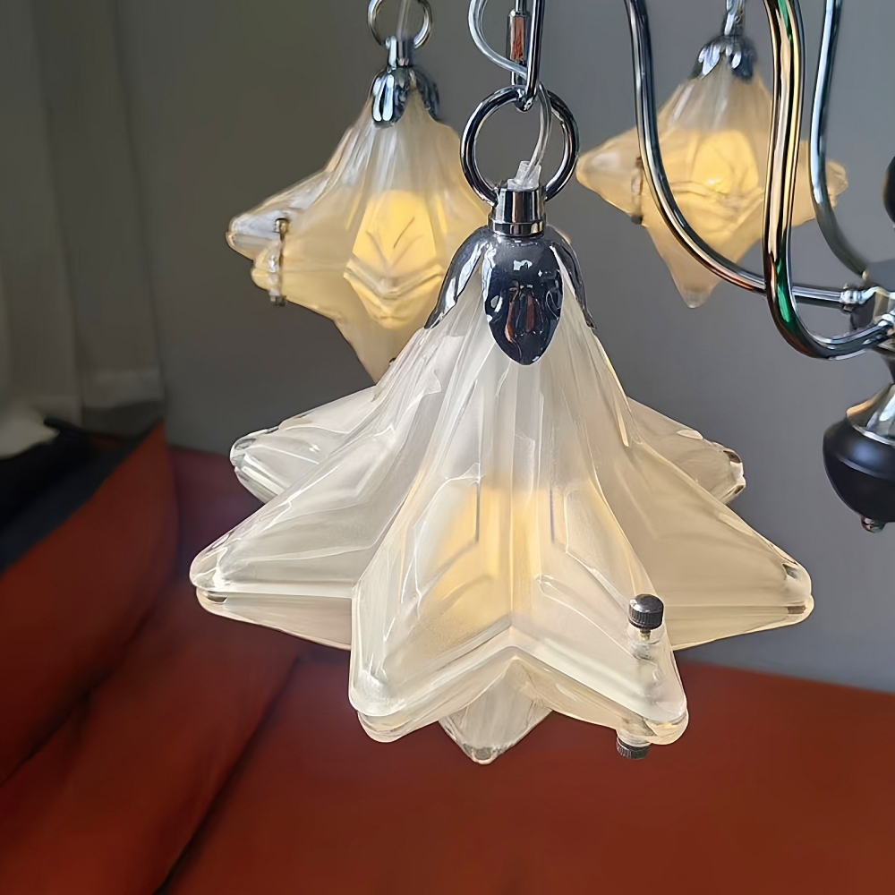 French-Style Murano Retro Star Glass Chandelier