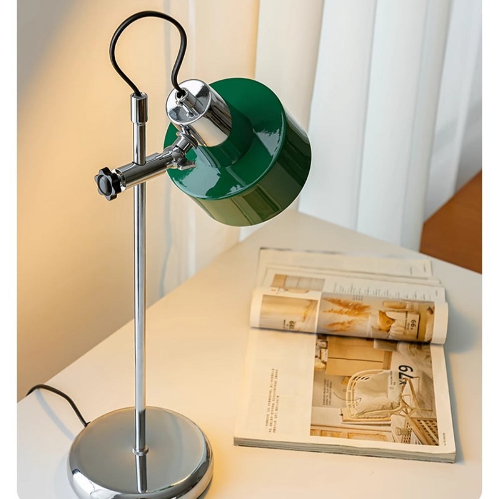 Retro Bauhaus Contrast Color Adjustable Arm Table Lamp