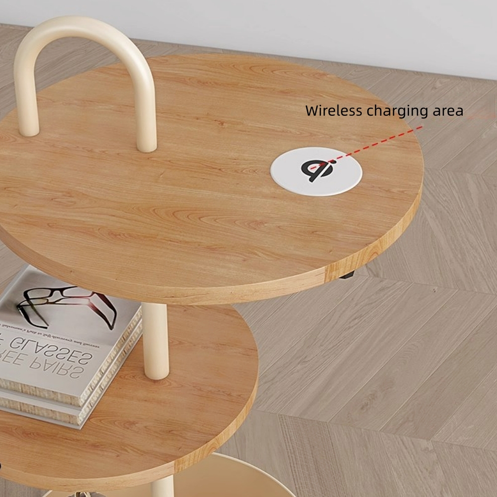 Modern Iron & Marble Floor Lamp with Integrated Storage Rack - Kids Room/Study