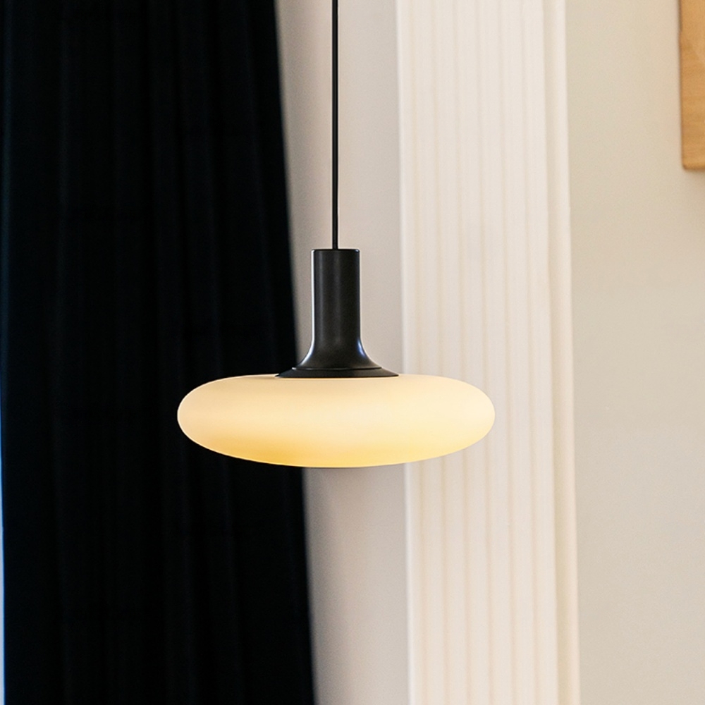 Nordic Cream White Glass Pendant Lamp Minimalist Ambient Lighting