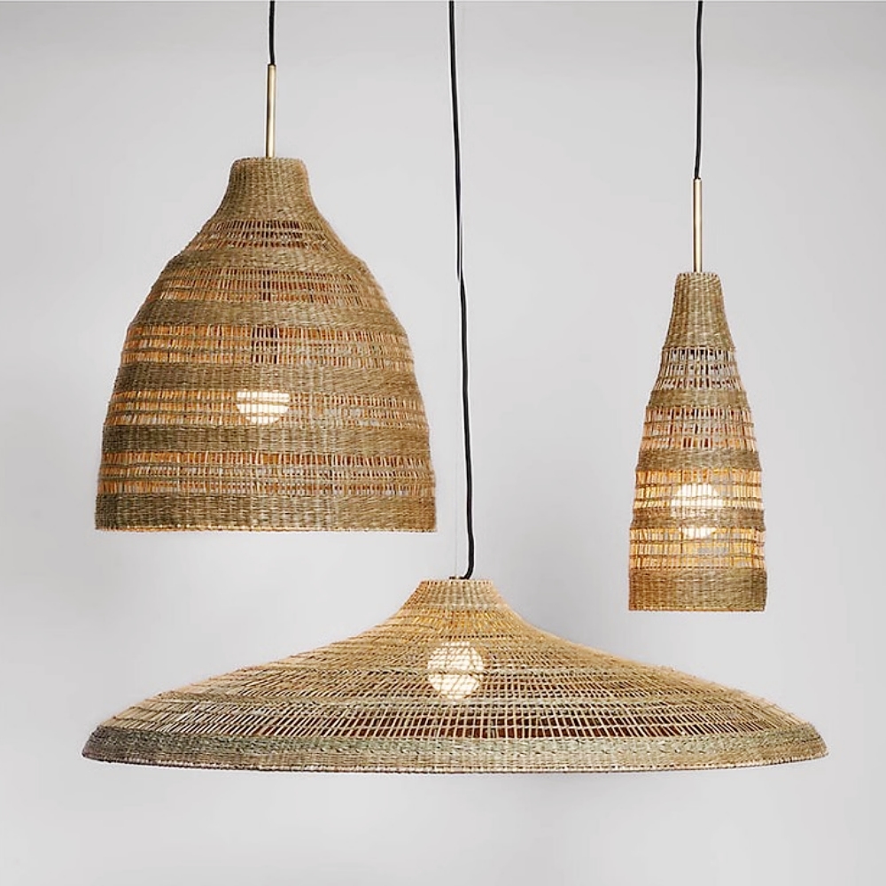 Handwoven Natural Water Hyacinth Pendant Lamp