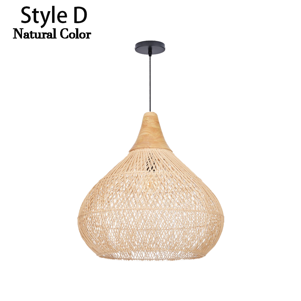 Wabi-sabi Rattan Chandeliers Rustic Handwoven Light Fixture for Restaurant