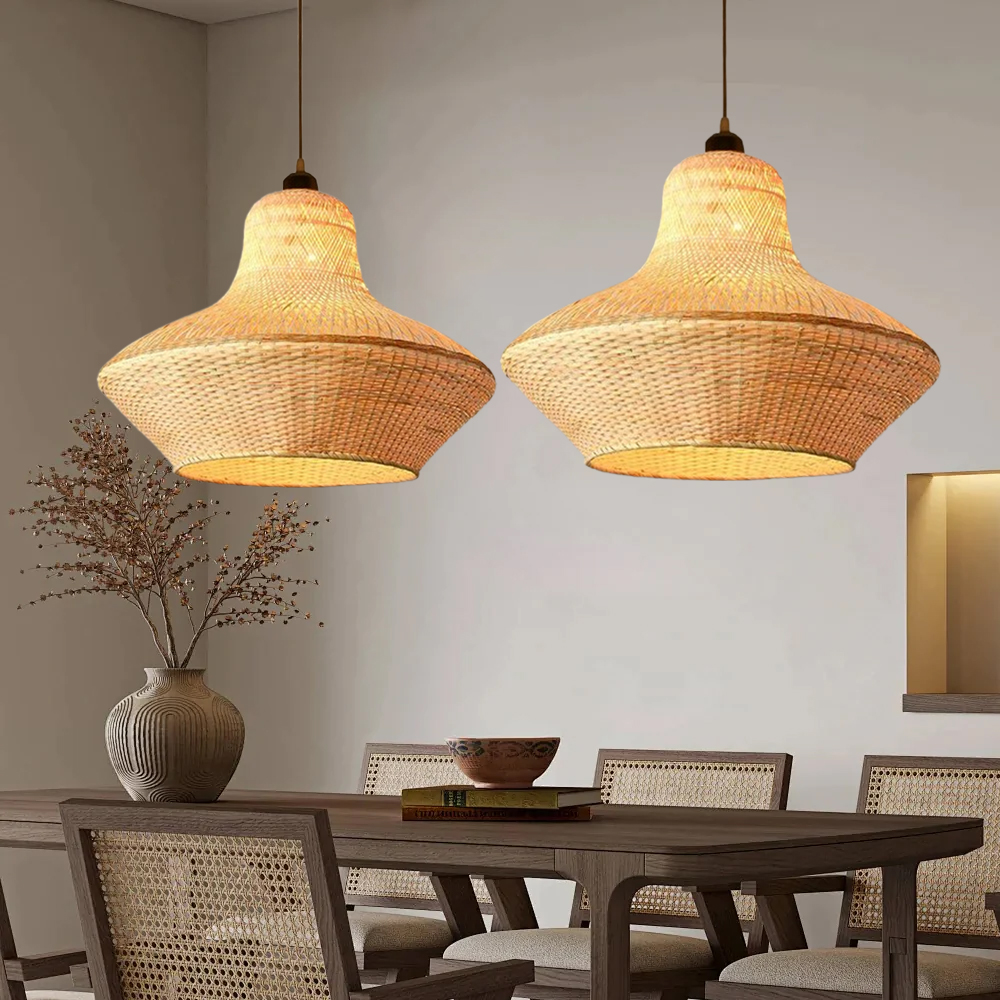 Nordic Rattan Bamboo Pendant Lighting Japanese Restaurant Decoration Chandelier