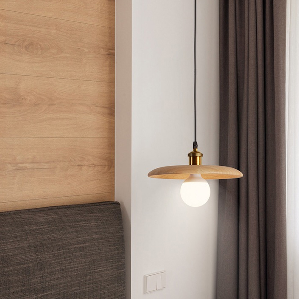 Japanese Kitchen Island Walnut Pendant Light B&B Bedroom Bedside Small Solid Wood Chandelier