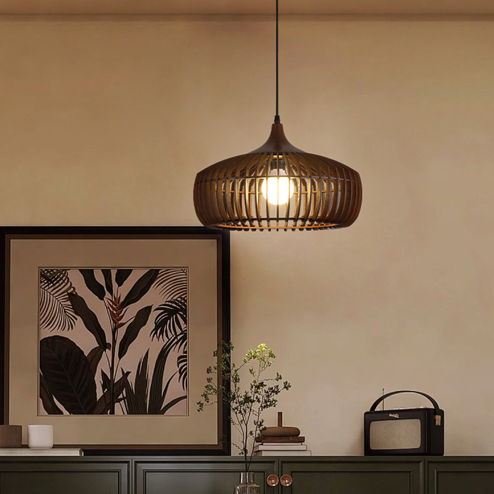 Nordic Wood Art Creative Living Room Pendant
