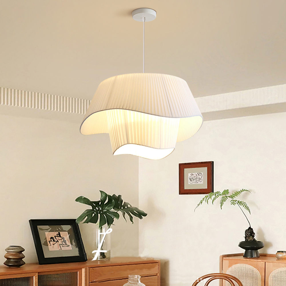 Bohemian Cream Living Room Fabric Pendant Light Makeover Home Decor Lamp