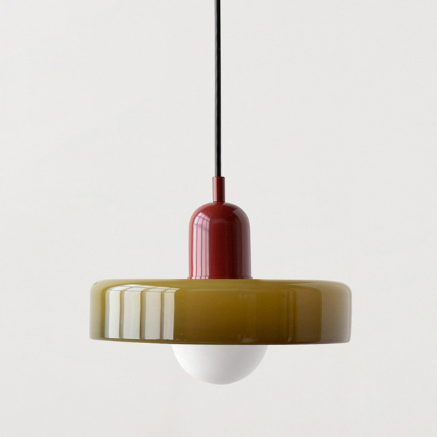 Mid-Century Modern Glass Pendant Light Memphis Dining Room Green Chandelier