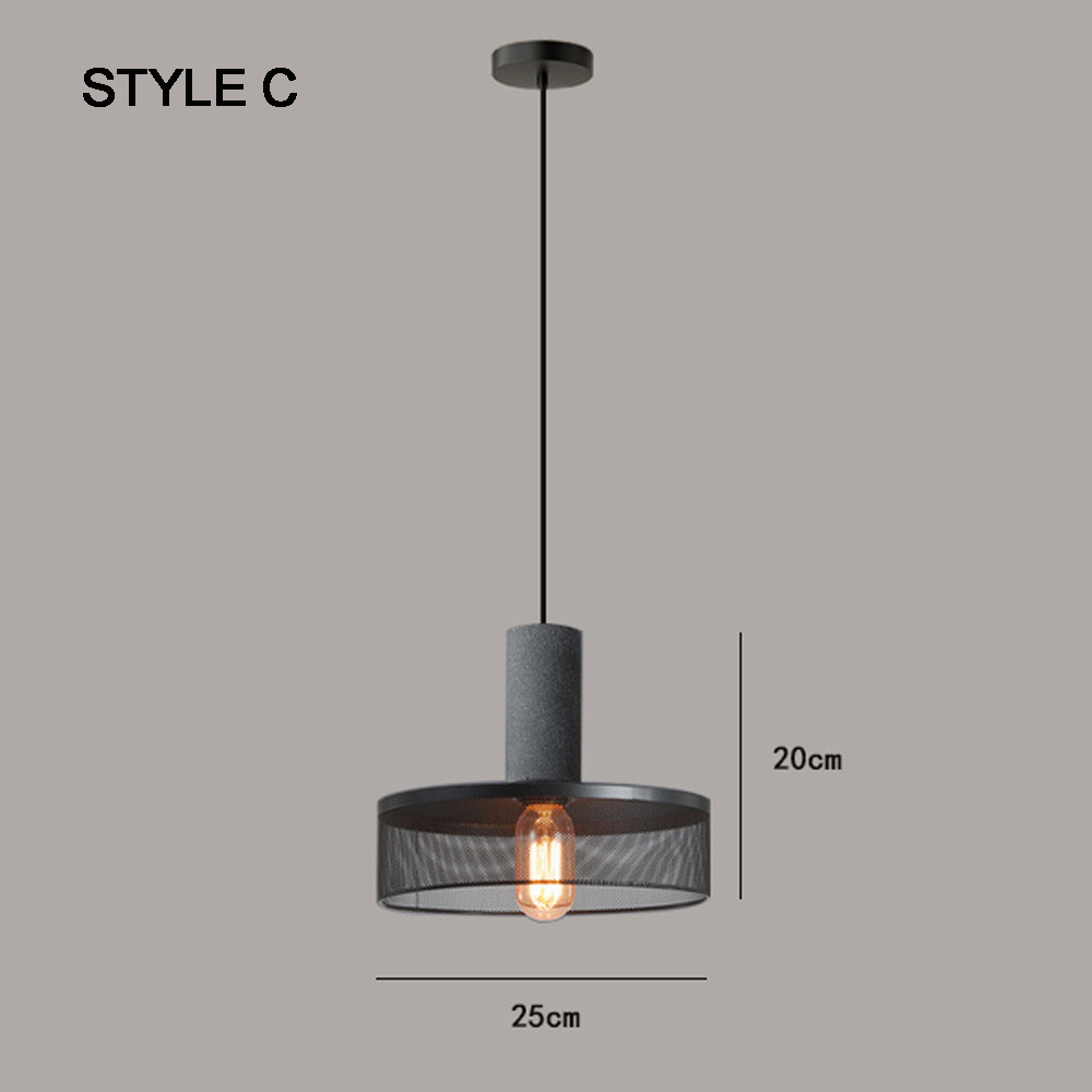 Industrial Style Pendant Lamps Nordic Restaurant Cement Hollow Metal Chandelier