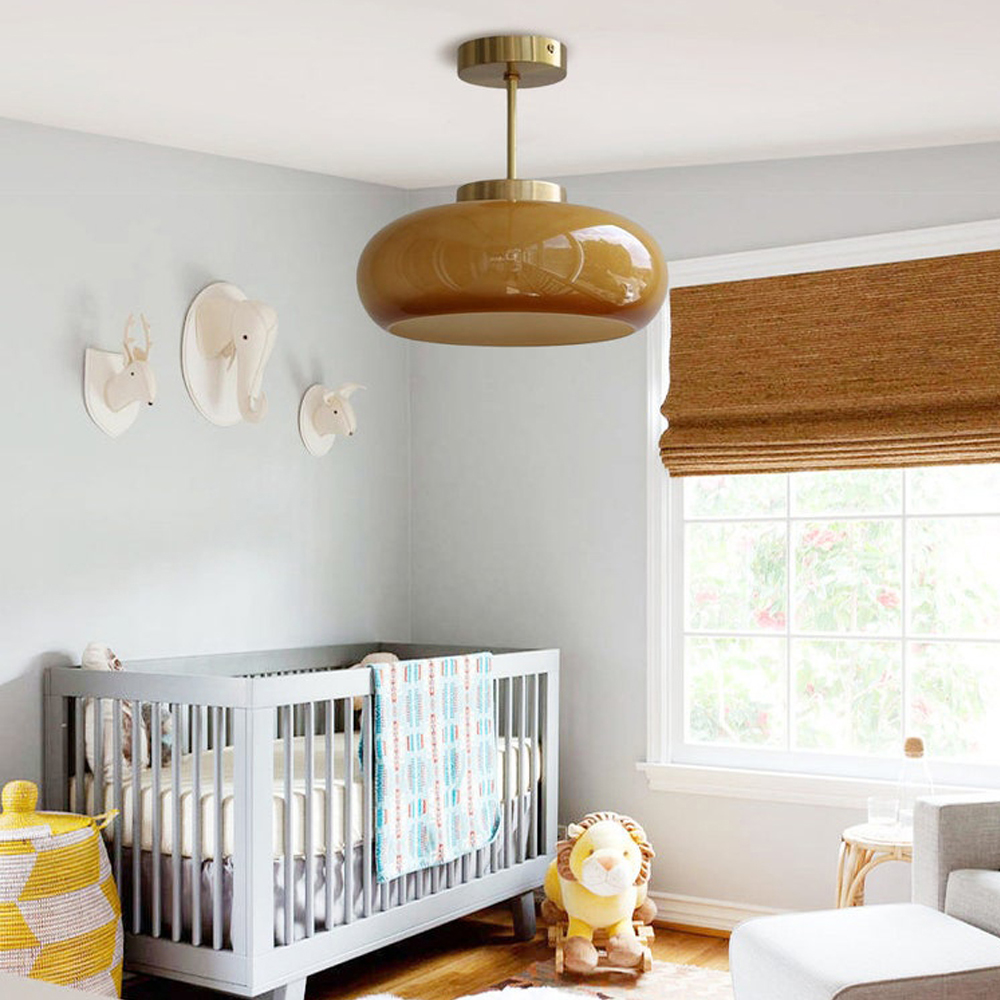 Nordic Retro Balcony Brass Ceiling Lamp