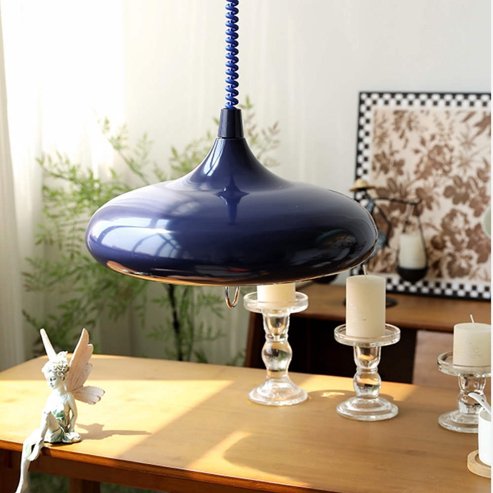 Bauhaus Retro Style Adjustable Solid Color Iron Pendant Light