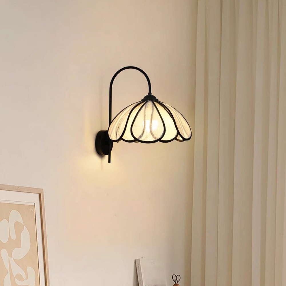 Japanese Wabi Sabi Style Rattan Woven Petal Wall Lamp