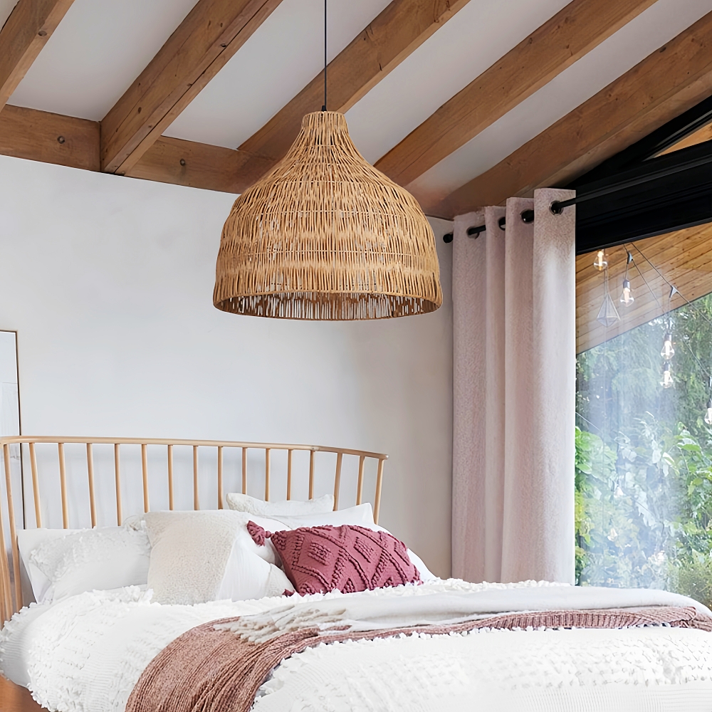 Japanese Retro Rattan Pendant Light Rustic Pastoral Charm