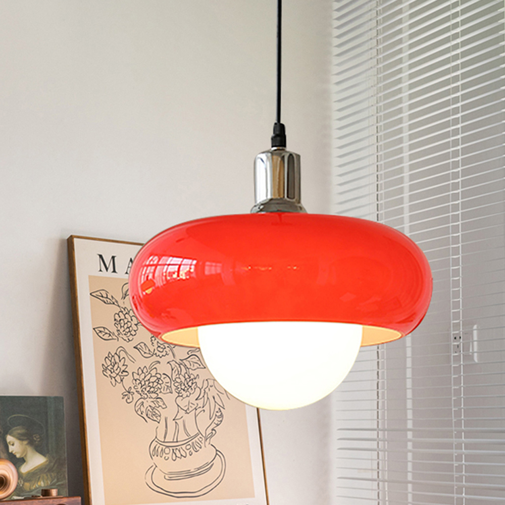 Medieval Vintage Colored Glass Pendant Light Fixture Bauhaus Mini Hanging Chandelier