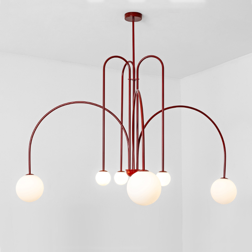 French Art Deco Pendant Lights Minimalist Living Room Glass Chandelier