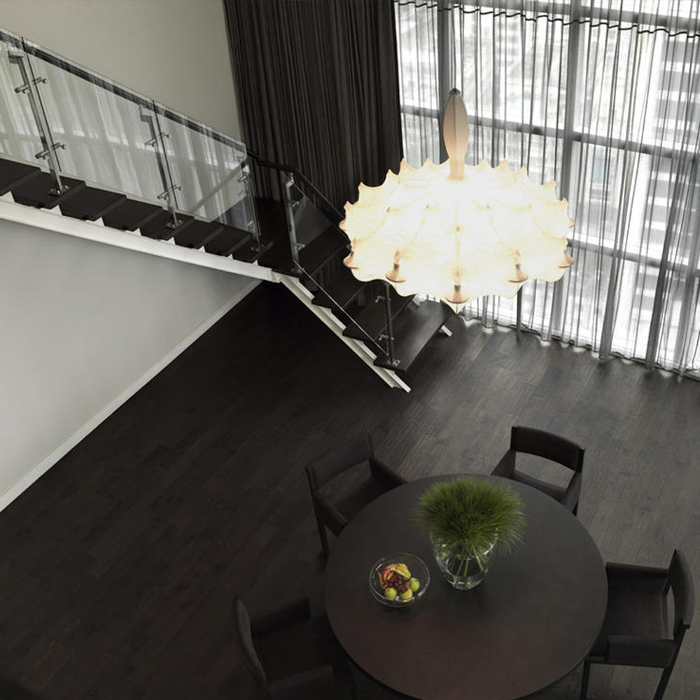 Japanese Cream Silk Chandelier Mid-century Retro Conic Pendant Light