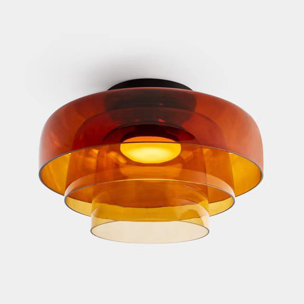 Nordic Designer Corridor Ceiling Light Retro Bedroom Glass Hanging Lamp