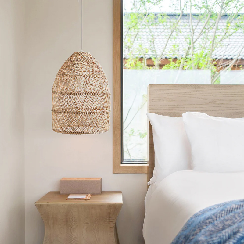 Basket Rattan Woven Lantern Chandelier Pendant Lamp Shade