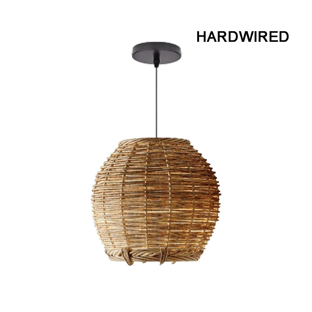 Wabi-Sabi Interior Design Rattan Pendant Light Living Room Bedroom Hanging Lighting Lamp Shade
