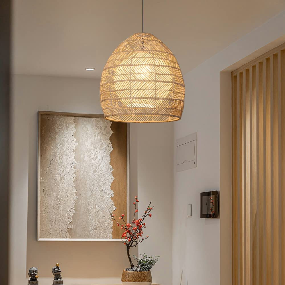 Luminaria Rattan Basket Pendant Light ampshade Simple Basket Rattan Chandelier