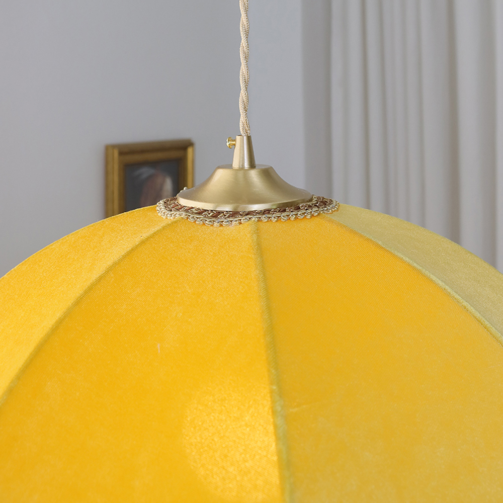 American Retro Lemon Yellow Lamp Shade Bedroom Decorative Tassel Chandelier