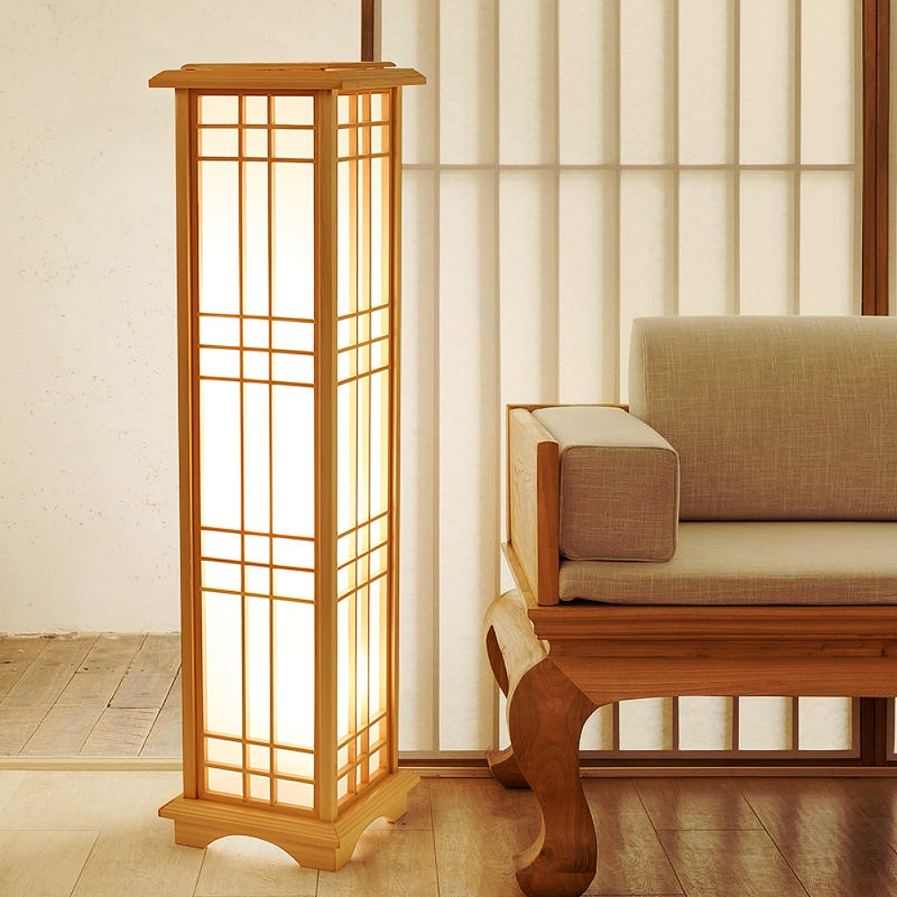 Japanese Floor Lamp Wood Tatami Table Lamp For Bedroom