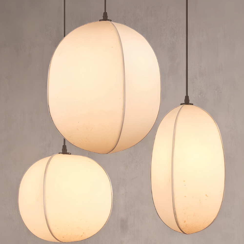 Wabi-sabi Style Living Room Fabric Chandelier Japanese Homestay Light Fixture