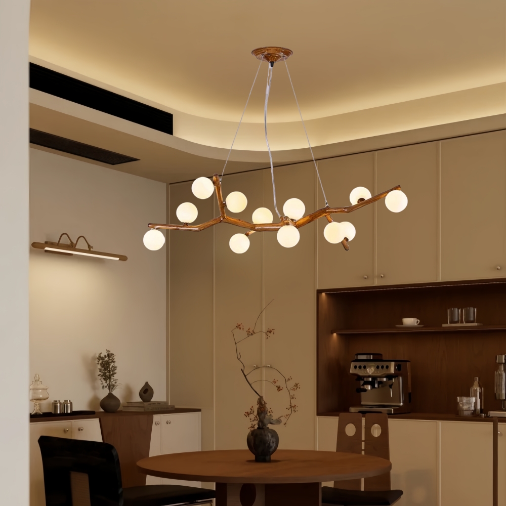 Wabi Sabi Style Retro Imitation Tree Branch Multi Headed Pendant Light