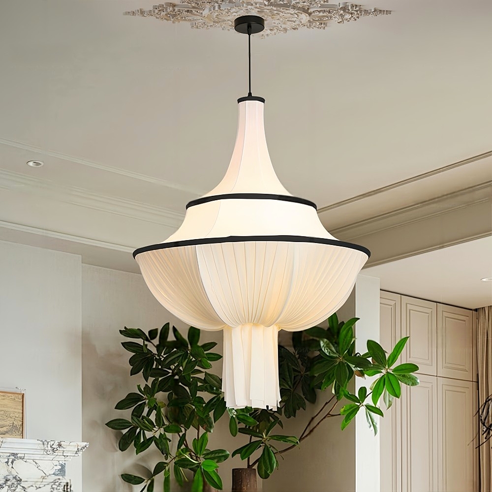 French Cream Style Satin Fabric Chandelier