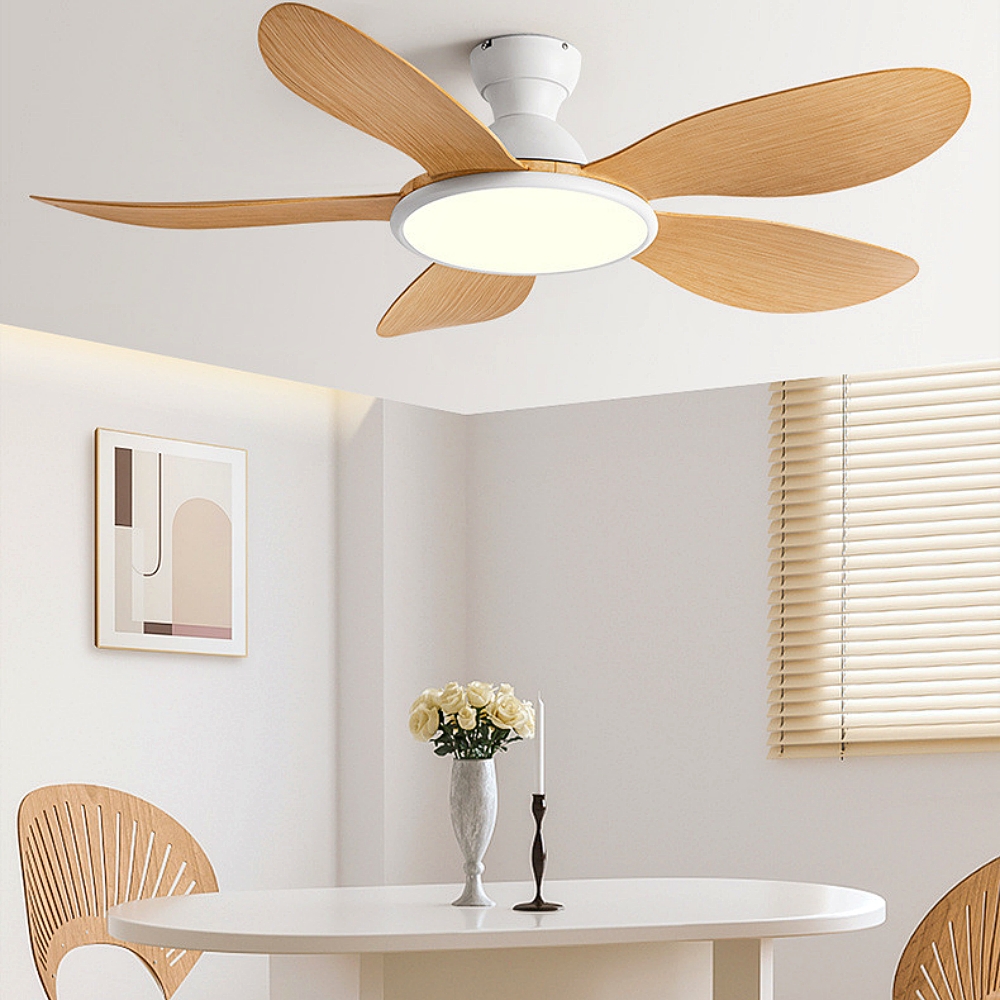Nordic Style Household Variable Frequency Ceiling Fan Light