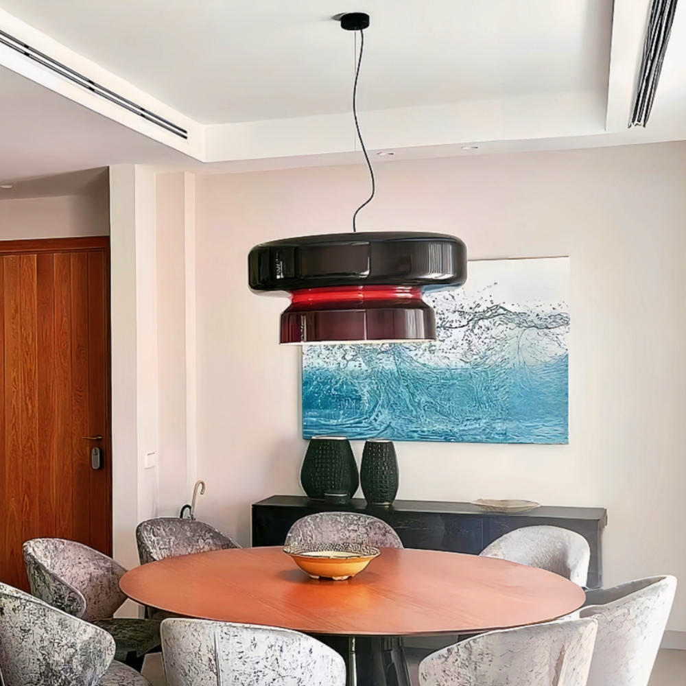 Spanish Style Colorful Creative Glass Double Layered Pendant Light