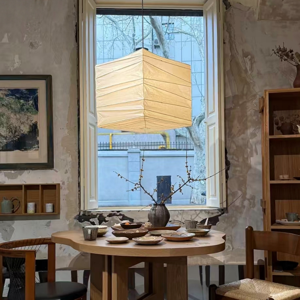 Japanese Style Paper Art Square Pendent Lamp