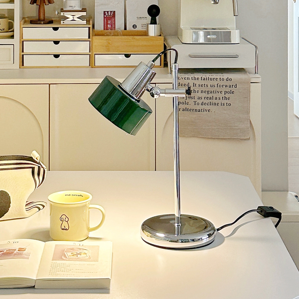 Retro Bauhaus Contrast Color Adjustable Arm Table Lamp