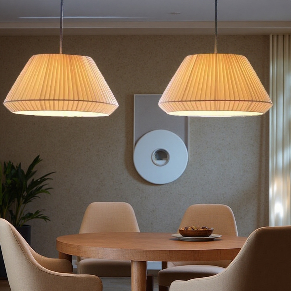 Modern Minimalist Pleated Fabric Pendant Light