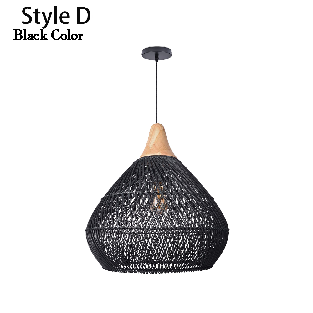 Wabi-sabi Rattan Chandeliers Rustic Handwoven Light Fixture for Restaurant