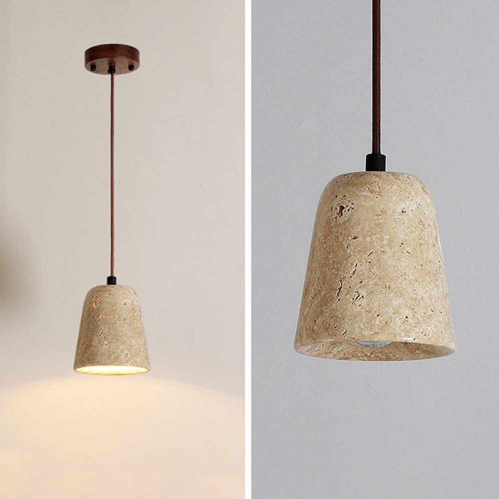 Wabi-Sabi Creative Homestay Travertine Stone Pendant Light Fixture