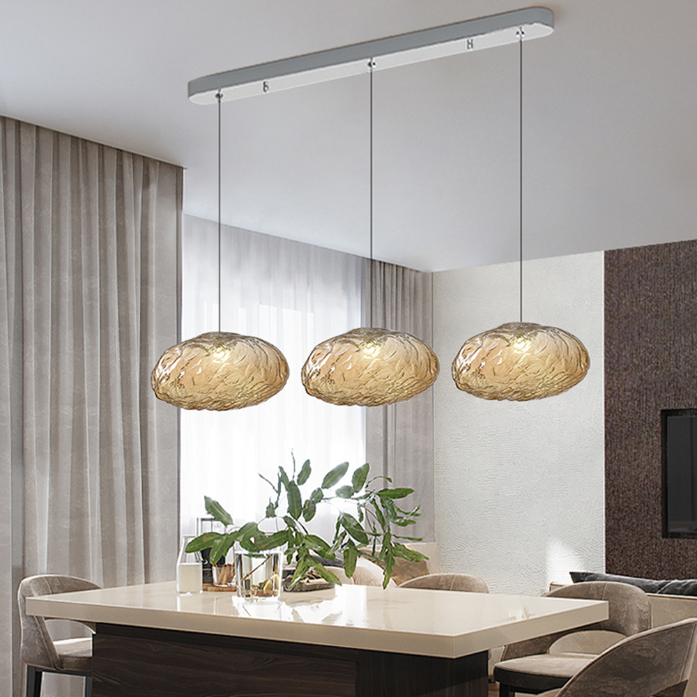 Large space loft staircase chandelier hotel lobby cloud glass long hanging chandelier duplex apartment pendant light