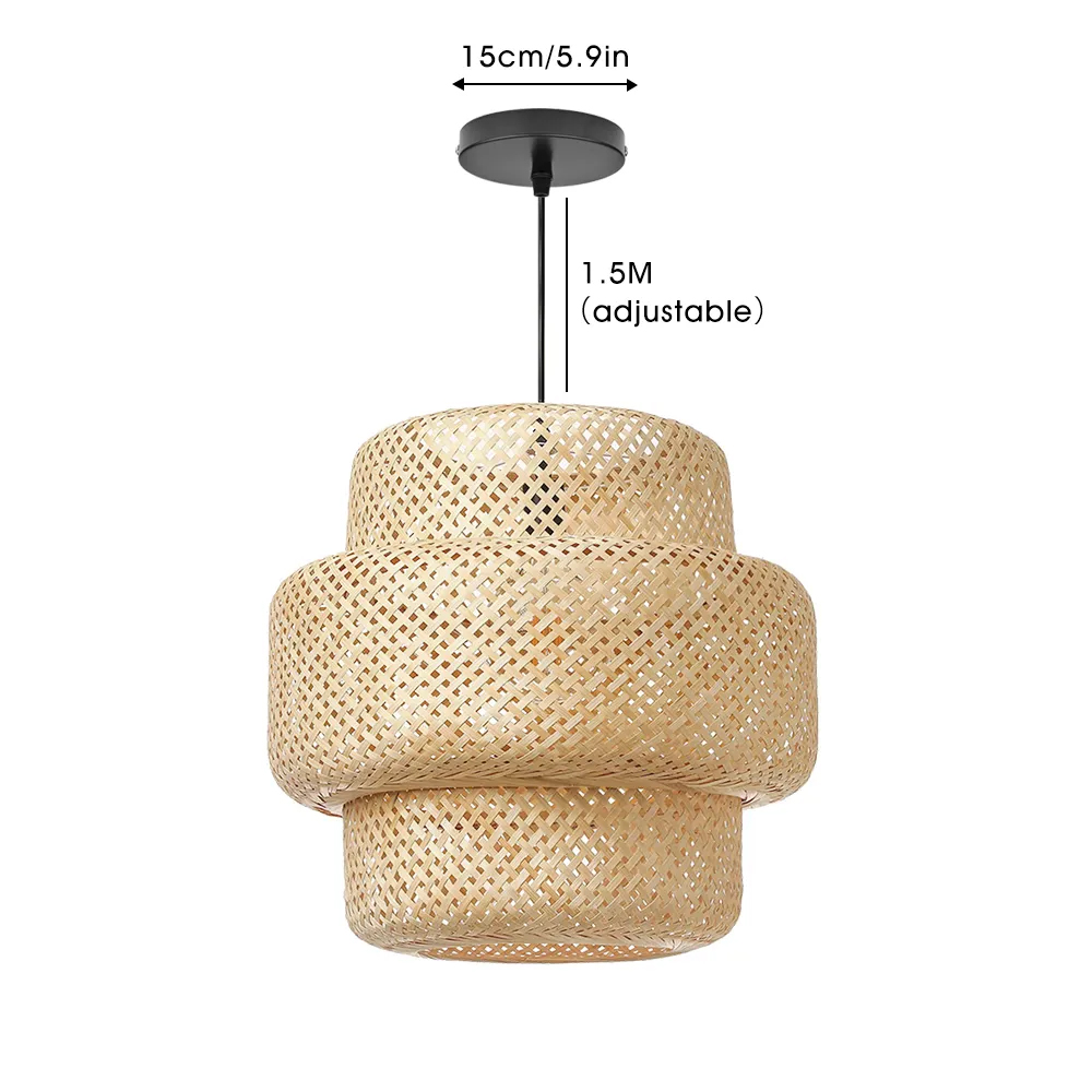 Handmade Sophisticated Bamboo Pendant Lamp Coastal Interior Decor Lighting
