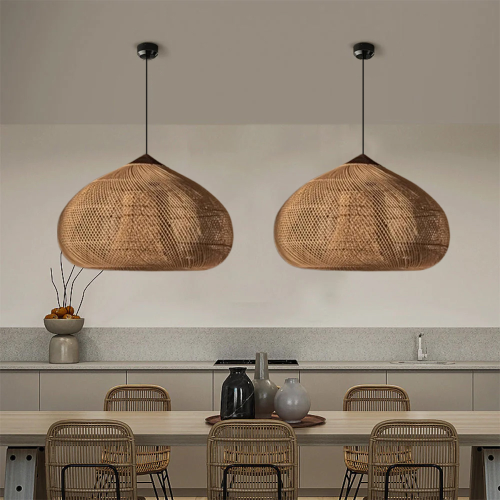 Trendy Rattan Pendant Light Wabi-sabi Style Retro Southeast Asian Chandelier