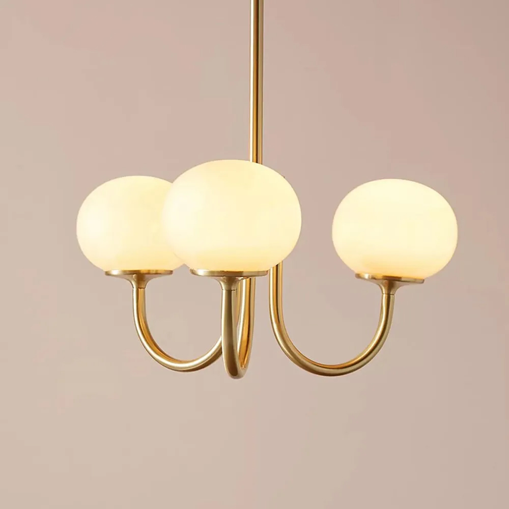 Bauhaus Living Room Chandelier Luxury Cream Pink Glass Pendant Light