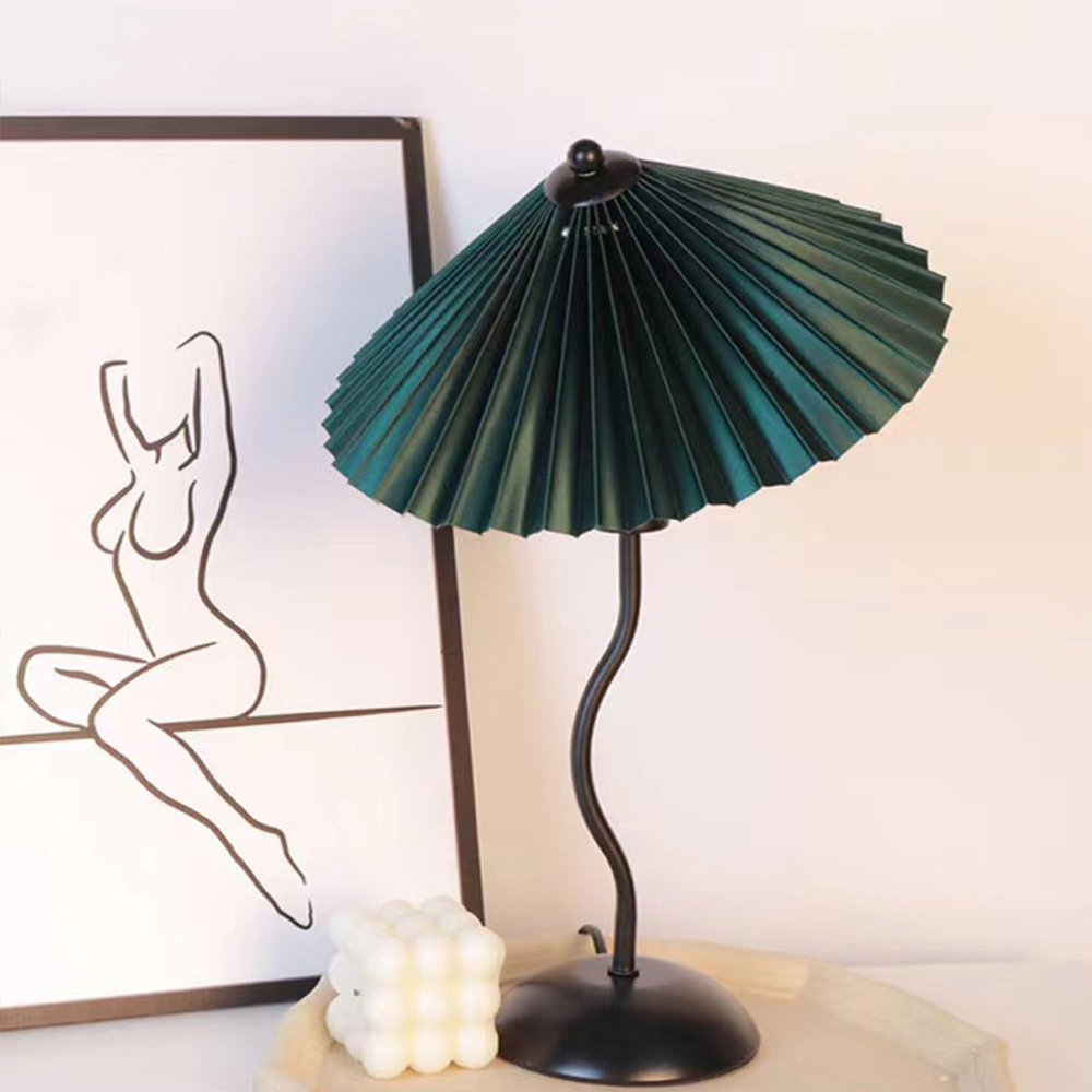 Nordic Simple Fabric Table Lamp Household Pleated Night Light