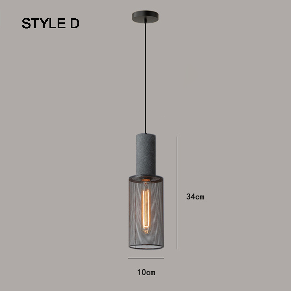 Industrial Style Pendant Lamps Nordic Restaurant Cement Hollow Metal Chandelier