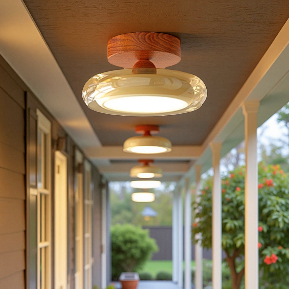 Modern Style Memphis Hallway Glass Ceiling Light