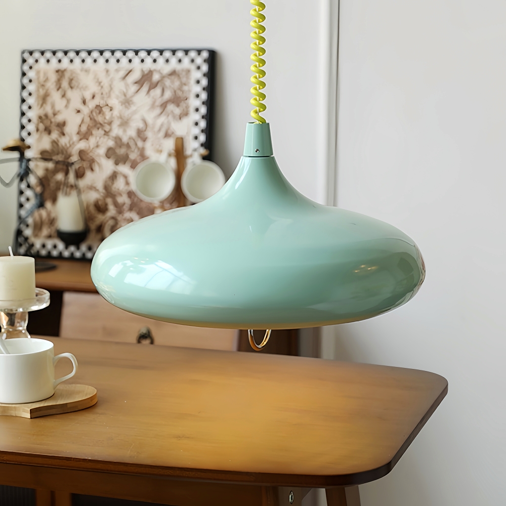 Bauhaus Retro Style Adjustable Solid Color Iron Pendant Light