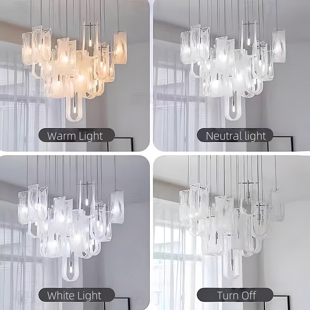 French Mist Glass Chandelier For Living Room And Bedroom