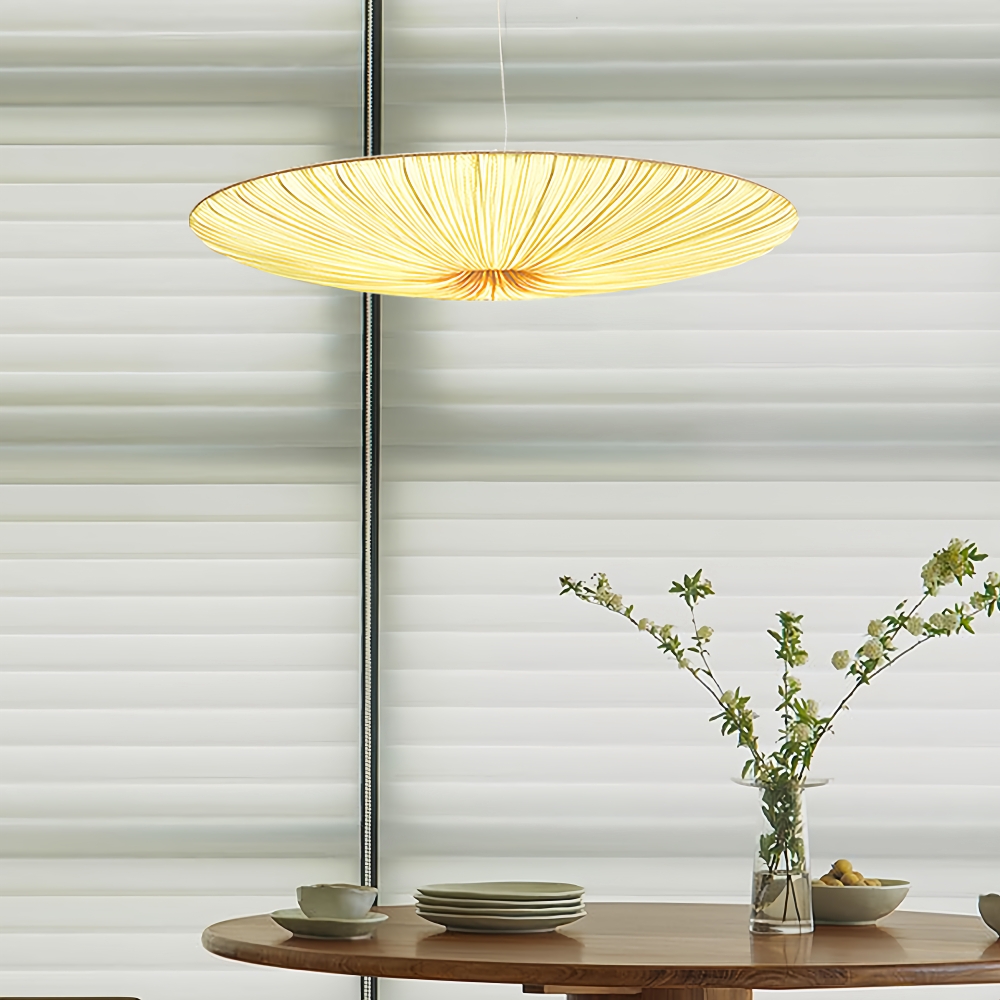 Japanese-Style Creative Fabric Ceiling Lamp - Disc-Shaped Pendant Lamp