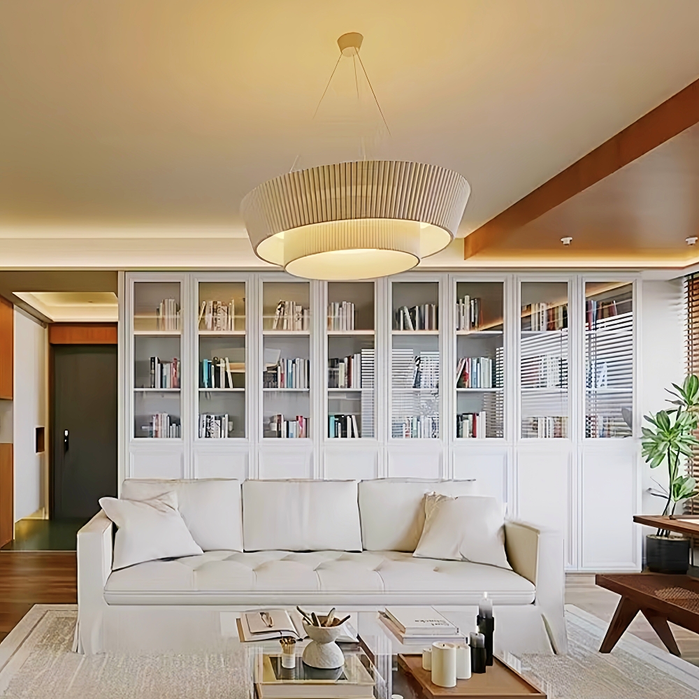 Japanese Style Creative Pleated Fabric Lighting Fixtures