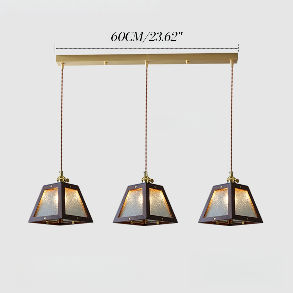 Vintage Etched Glass Pendant Lamp Cozy Bedroom Bedside Lighting